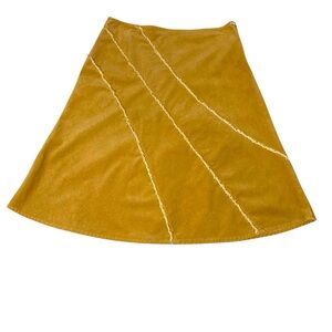 Ruff Hewn Gold Asymmetrical A-line Skirt Size 8 Western Southwestern Fray Rugged